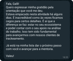 Depoimento sobre serviço de tráfego e dashboard