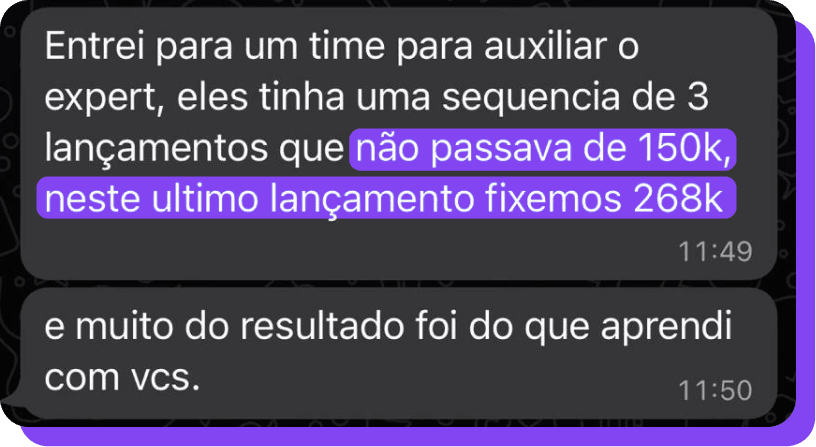 Depoimento sobre resultado de lançamento